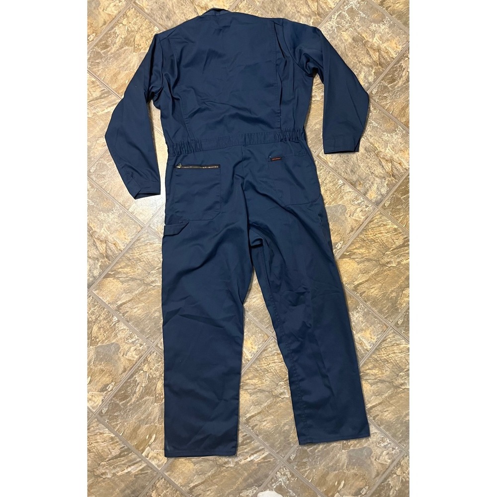 Dickies Coverall Mens 44 Navy Blue Workwear Utility Jumpsuit Long Sleeve - Picture 10 of 10